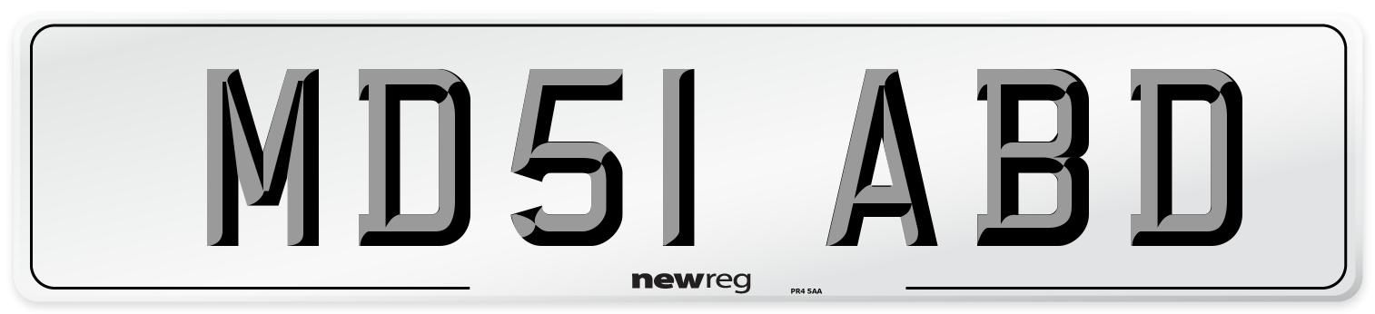 MD51 ABD Number Plate from New Reg